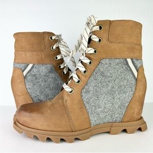Sorel Joan of Arctic Wedge III Lexie Leather Lace Up Waterproof Wedge Bootie